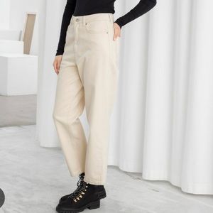 & Other Stories Cream High-Rise Cropped Jeans